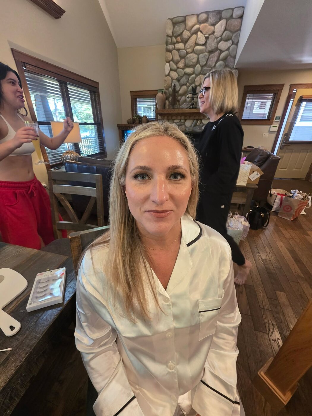 A happy client showing off her style