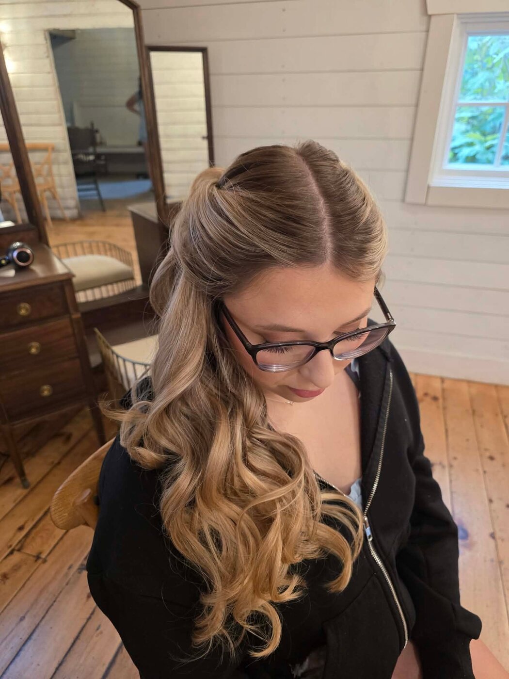 Finished wedding-day look, ready to celebrate