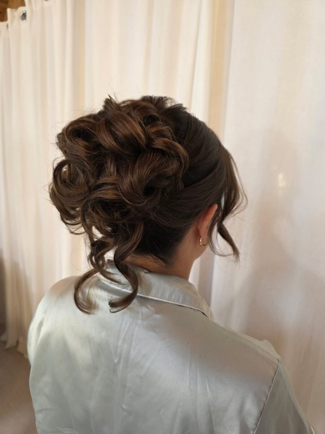 Textured curled updo pinned to perfection