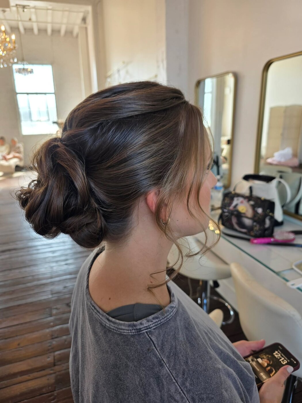Textured curled updo pinned to perfection