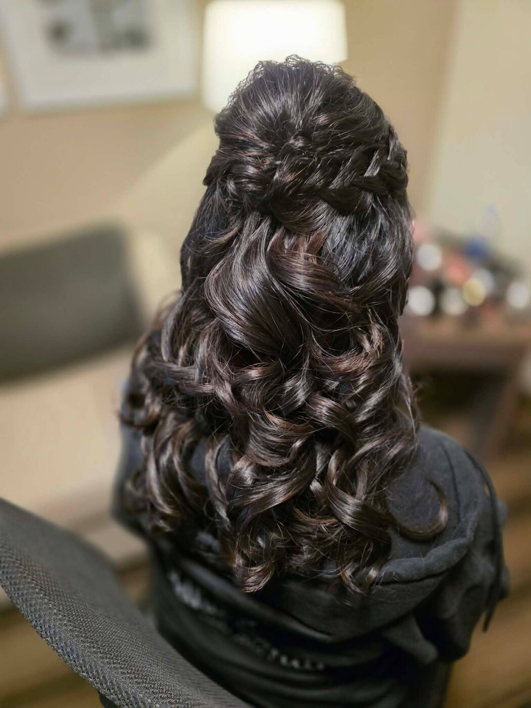 Cascading curls in a soft down style