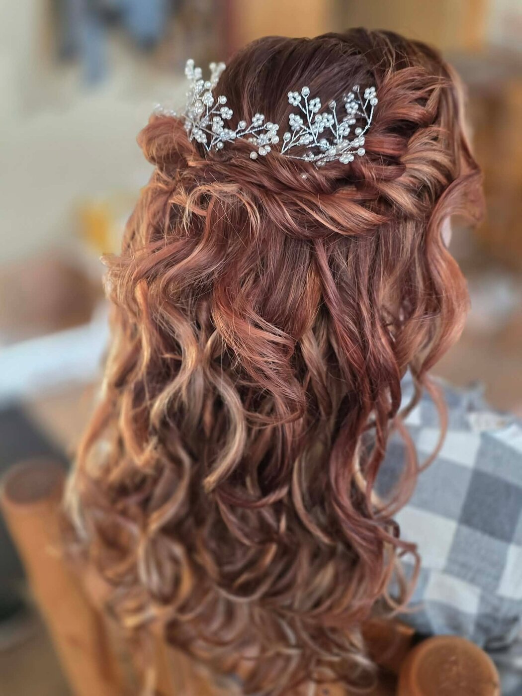 Cascading curls in a soft down style