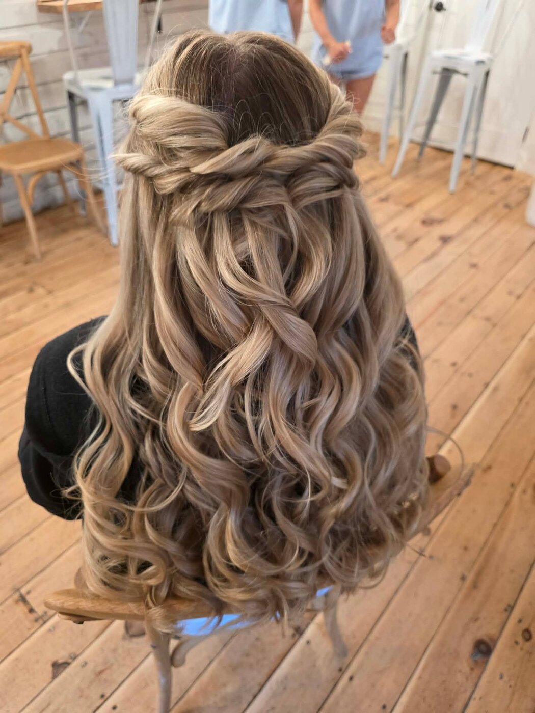 Cascading curls in a soft down style