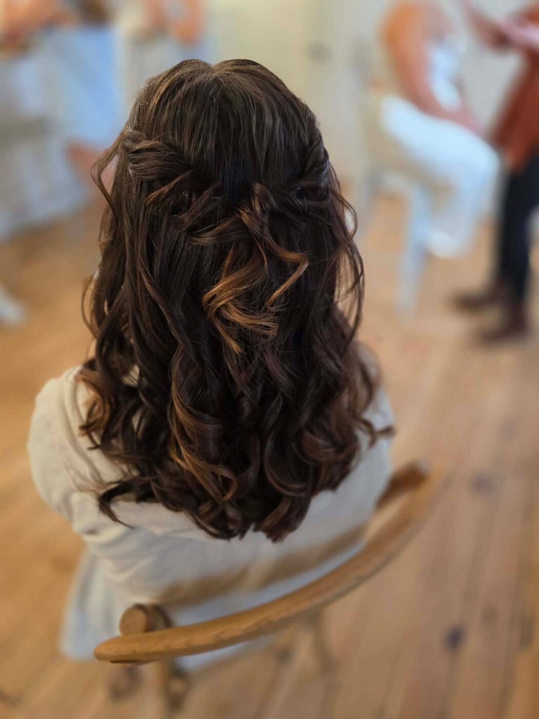 Cascading curls in a soft down style